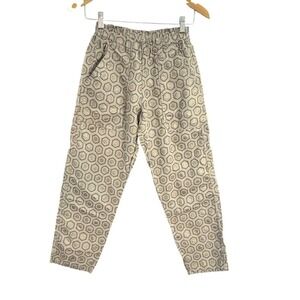 Casa Mastro Made in Italy Linen Geometric Honeycomb Pants Grey Gold Medium